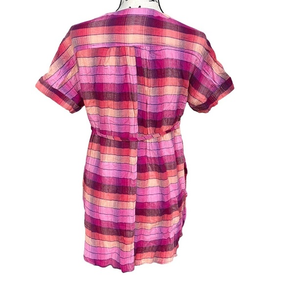 Isabel Maternity by Ingrid & Isabel Pink and Orange Plaid Button-Down Tunic - Picture 7 of 10